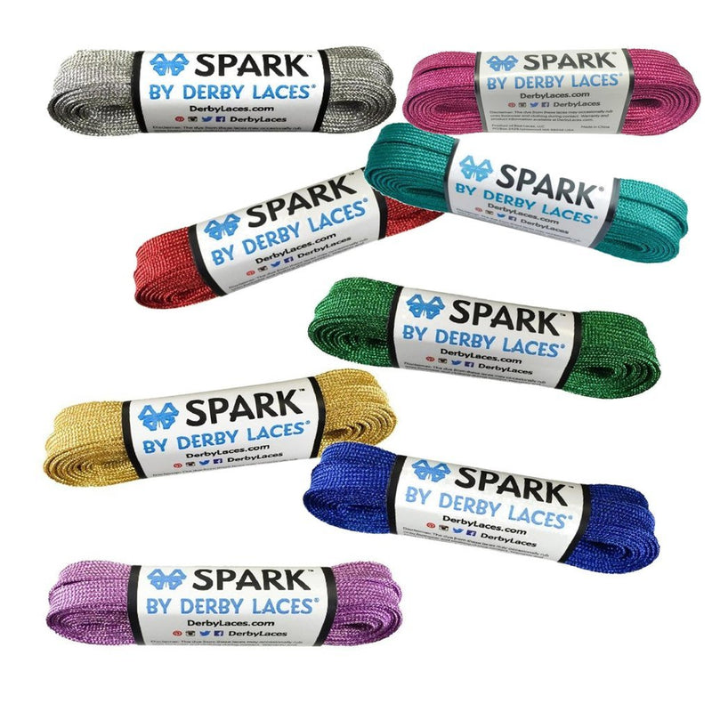 Derby Laces Spark roller skate laces in 8 colours.
