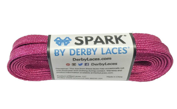 Derby Laces Spark roller skate laces in Pink.