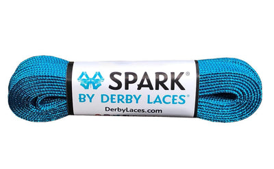 Derby Laces Spark roller skate laces in Pool Blue.