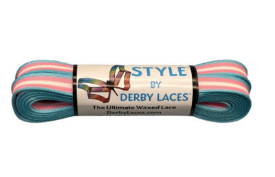 Derby Laces Style roller skate laces in Trans Stripe.