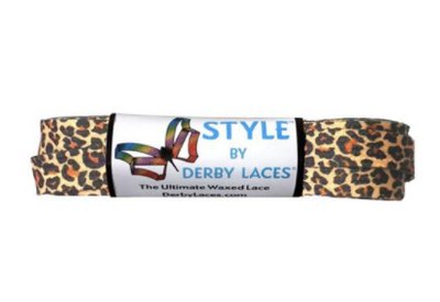 Derby Laces Style roller skate laces in Leopard.