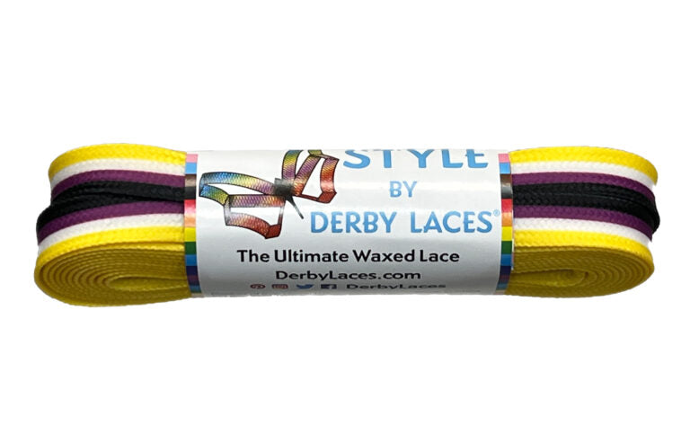 Derby Laces Style roller skate laces in Non-Binary Stripe.