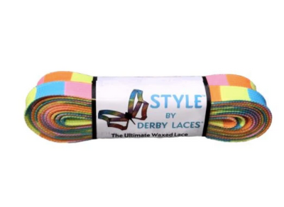 Derby Laces Style roller skate laces in Summer Block.