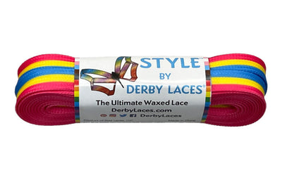 Derby Laces Style roller skate laces in Pansexual Stripe.
