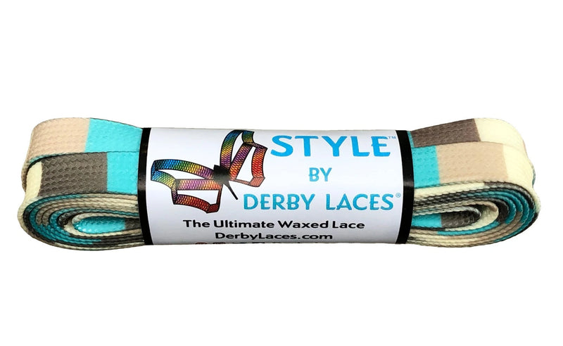 Derby Laces Style roller skate laces in Winter Block.