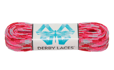 Derby Laces Waxed roller skate laces in Pink Camo.