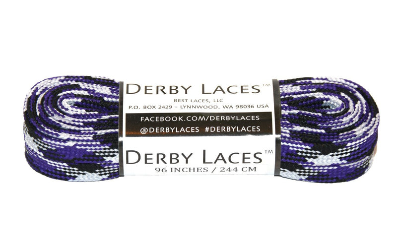Derby Laces Waxed roller skate laces in Purple Camo.