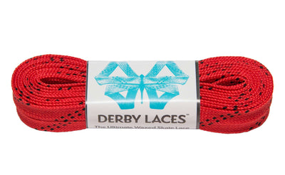 Derby Laces Waxed roller skate laces in Red.