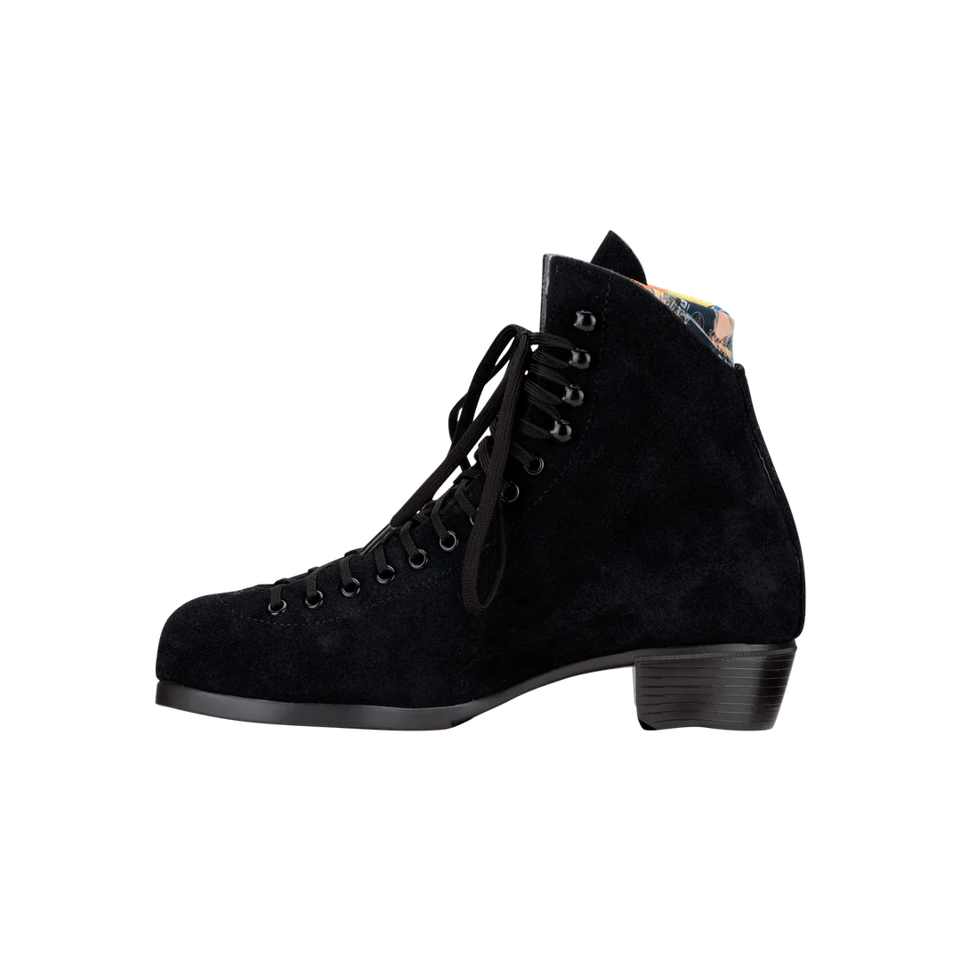 Moxi Lolly roller skate boot in Black with signature Moxi "M" cutout and lining.