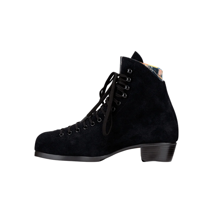 Moxi Lolly roller skate boot in Black with signature Moxi "M" cutout and lining.