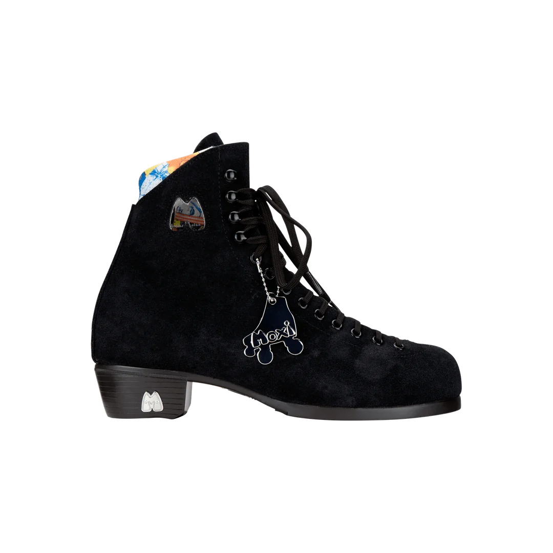 Moxi Lolly roller skate boot in Black with signature Moxi "M" cutout and lining.