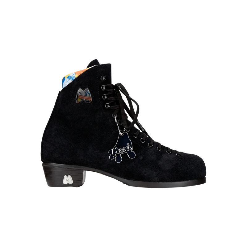Moxi Lolly roller skate boot in Black with signature Moxi "M" cutout and lining.