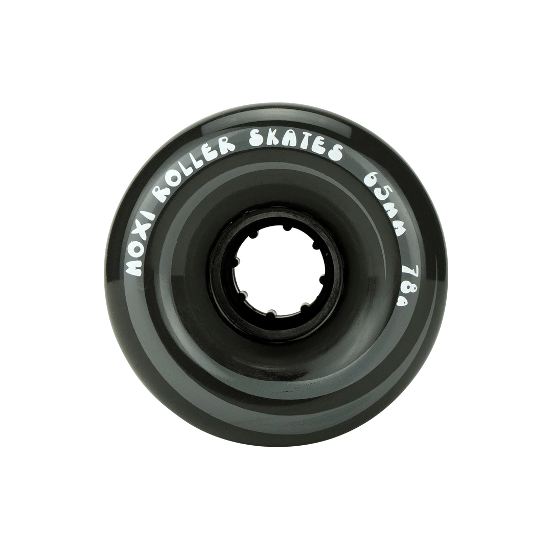 Moxi Roller Skates Gummy wheels in Black.