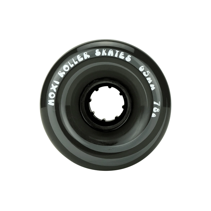 Moxi Roller Skates Gummy wheels in Black.