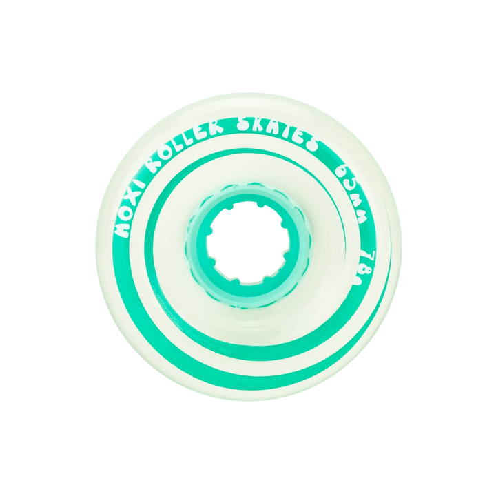 Moxi Roller Skates Gummy wheels in Teal Floss.