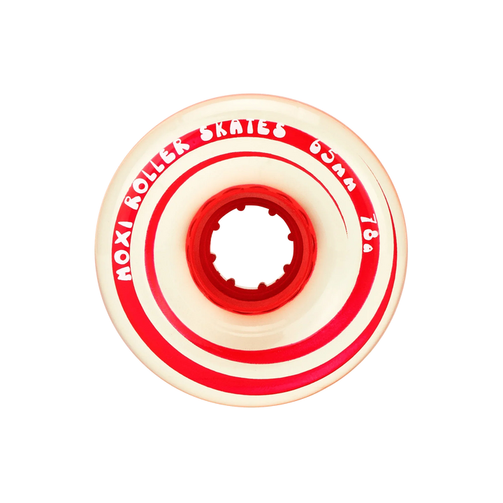 Moxi Roller Skates Gummy wheels in Poppy Red.