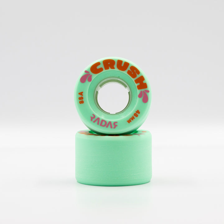 Radar Crush wheels in Seafoam green.
