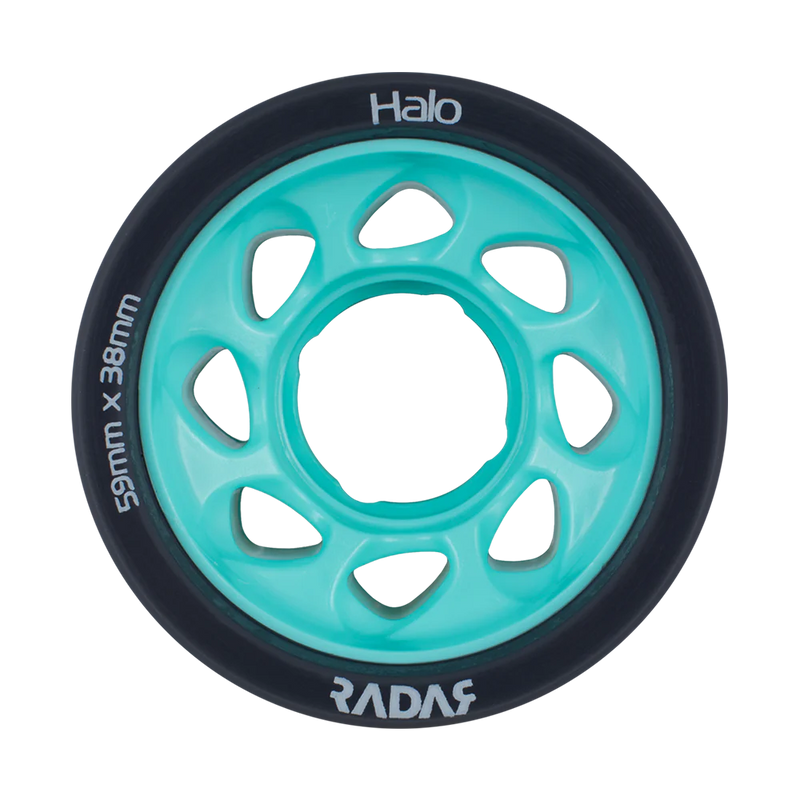 Radar Halo wheels in teal.