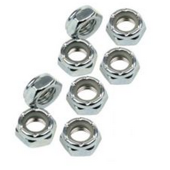 Roll-Line axle lock nuts 8pk in silver