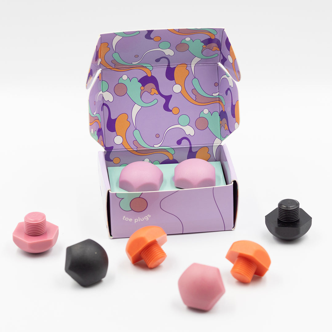 The RollerFit Toe Plugs for dance and jam skating.