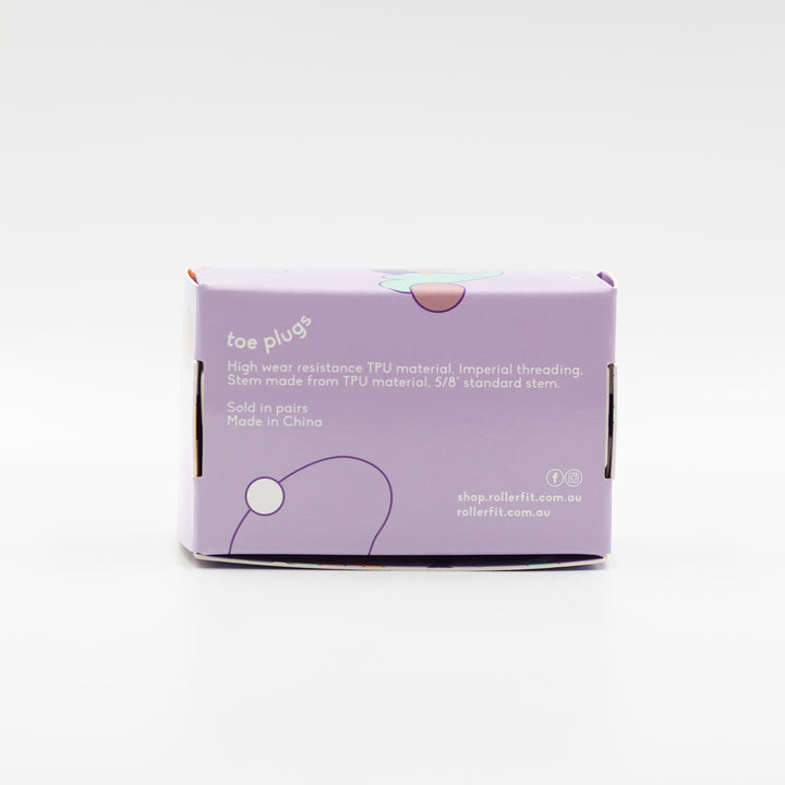 The RollerFit Toe Plugs for dance skating box.