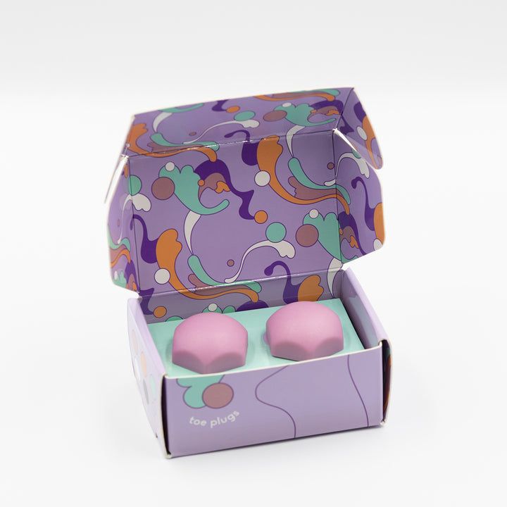 The RollerFit Toe Plugs for dance skating. Available at Rollerfit Skate Shop Central Coast NSW.  All Photos Copyright Rollerfit.The RollerFit Toe Plugs for dance and jam skating in purple box.