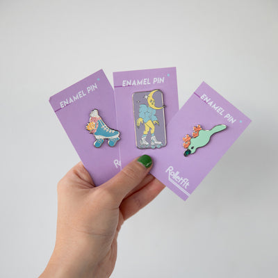 RollerFit Enamel Pins that can come in RollerFit Essentials Gift Box.
