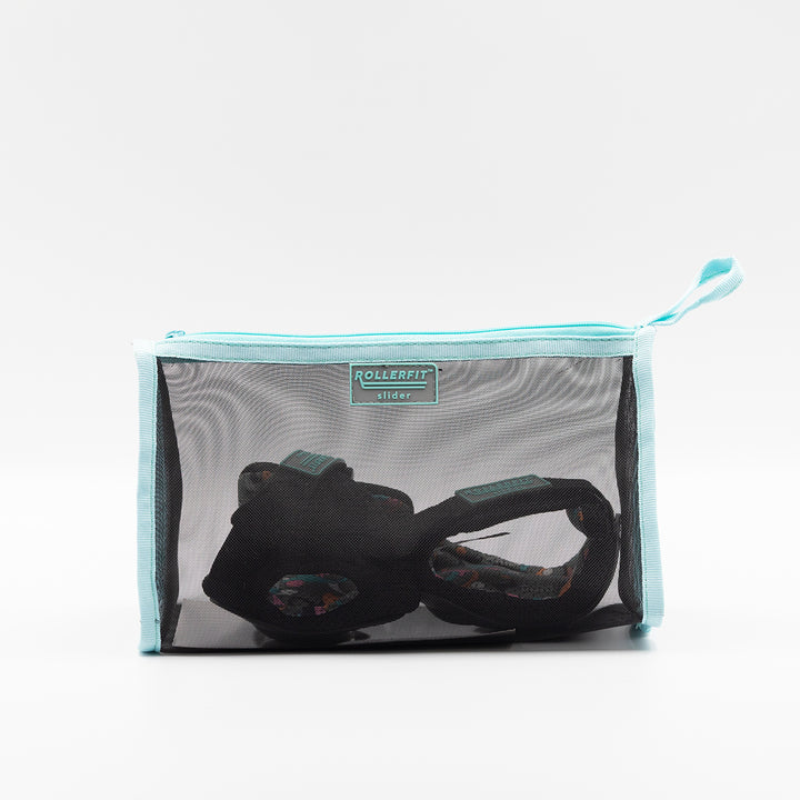 The RollerFit Palm Slider a light weight protective guard for your hands in black with blue accents.