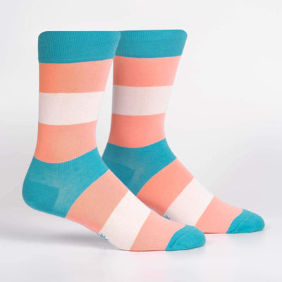 Socks in trans flag stripes.