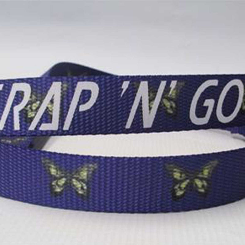 Strap N Go skate leash in navy/purple with butterflies print.