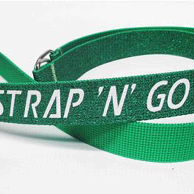 Strap N Go roller skate leash in green glitter.