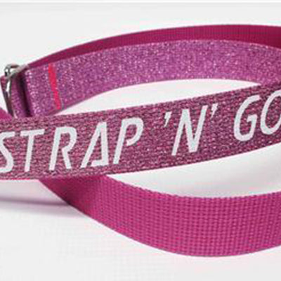 Strap N Go roller skate leash in pink glitter.
