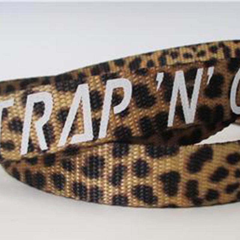 Strap N Go skate leash in brown leopard print.