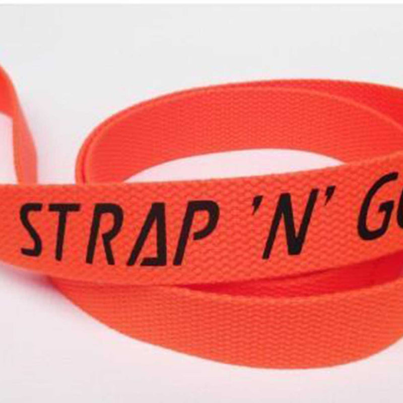 Strap N Go roller skate leash in fluro orange.
