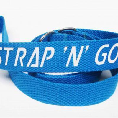 Strap N Go roller skate leash in royal blue.
