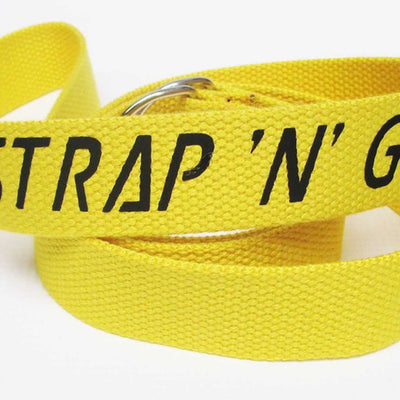 Strap N Go roller skate leash in yellow.