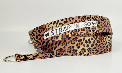Strap N Go skate leash in leopard print.