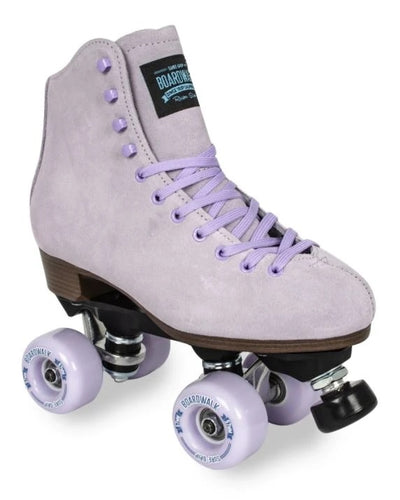Sure-Grip Boardwalk roller skate in Lavender, pastel purple boot and wheels.