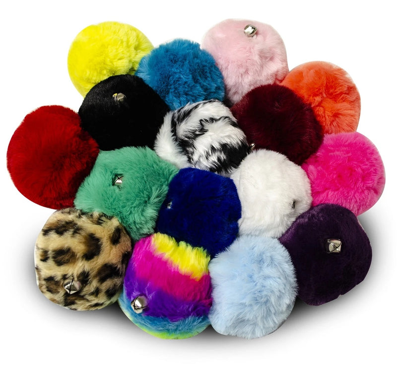 A bunch of Sure-Grip pom poms in 16 colours and styles.