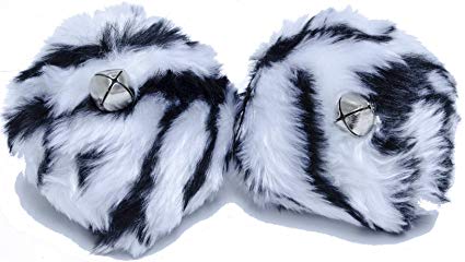 Sure-Grip pom poms in zebra.