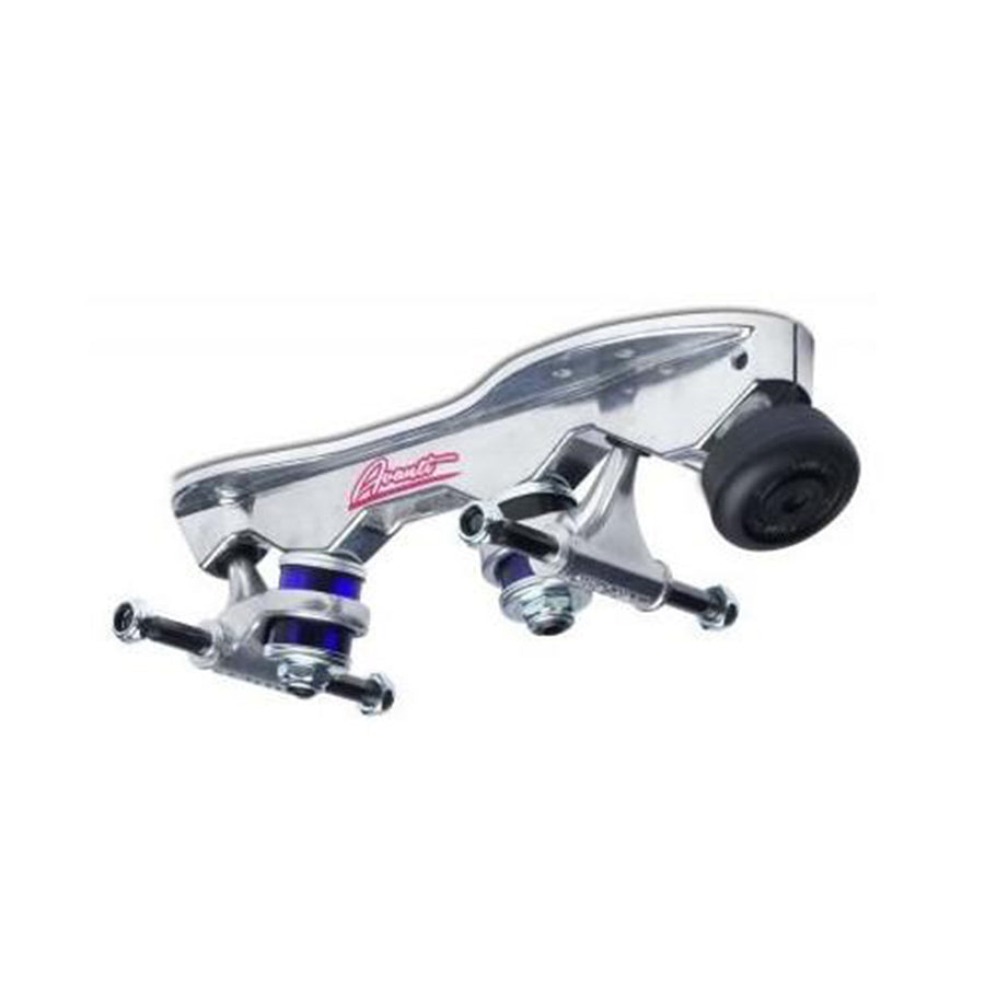 Sure-Grip Avanti Aluminium roller skate plate with an all silver finish.